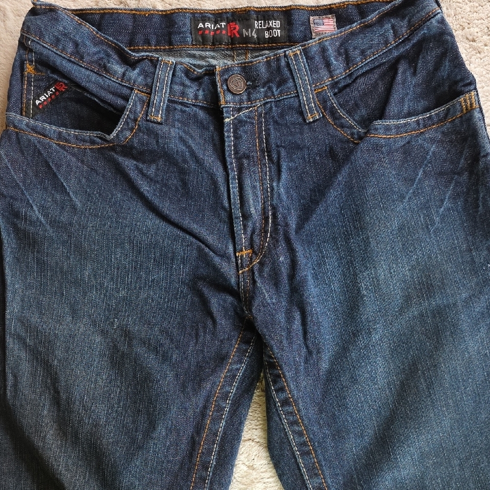 Ariat Men’s Relaxed Boot Dark Blue Denim Jeans - Picture 10 of 16